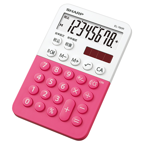 シャープ EL-760R-PX [カラーデザイン電卓 8桁 (ミニミニナイスサイズ) ピンク系]