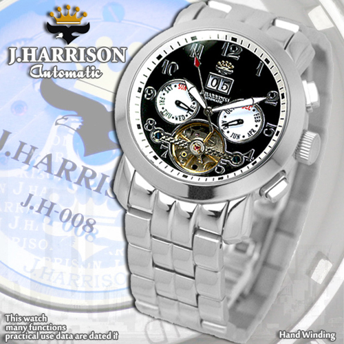 J.HARRISON JH-008BW [多機能付ビッグテンプ自動巻&手巻き]