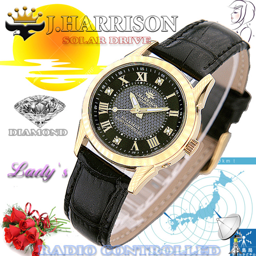J.HARRISON JH-085LGB [4石天然ダイヤモンド付・ソーラー電波時計]