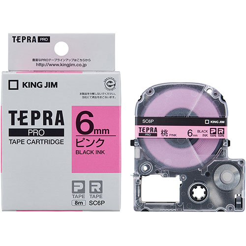 キングジム KJ-SC6PX5 [【5個セット】テプラPROテープ 6mm ピンク]