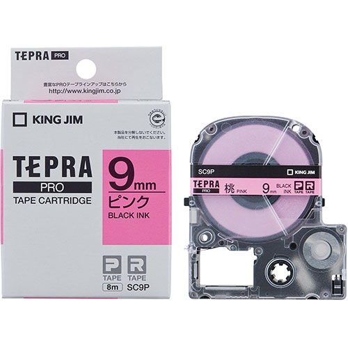 キングジム KJ-SC9PX5 [【5個セット】テプラPROテープ 9mm ピンク]