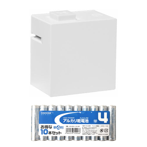 キングジム LR30WH+HDLR03/1.5V10P [ラベルプリンター テプラLite ホワイト + アルカリ乾電池 単4形10本パックセット]