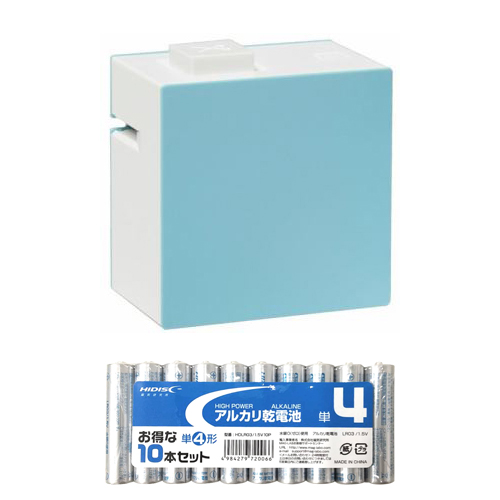 キングジム LR30BL+HDLR03/1.5V10P [ラベルプリンター テプラLite ブルー + アルカリ乾電池 単4形10本パックセット]