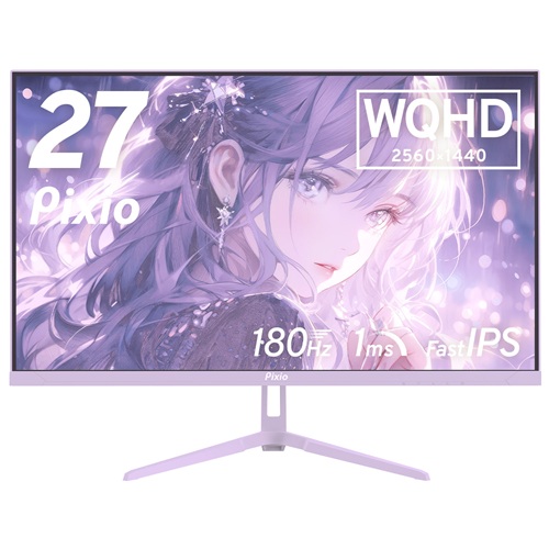 Pixio PX278WAVEPP-O [PX278 Wave Pastel Purple ゲーミングモニター 27インチ 180Hz WQHD FastIPS]