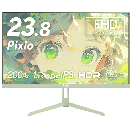 Pixio PX248WAVEMT-O [PX248 Wave Mint Green ゲーミングモニター 24インチ 200Hz FHD FastIPS]