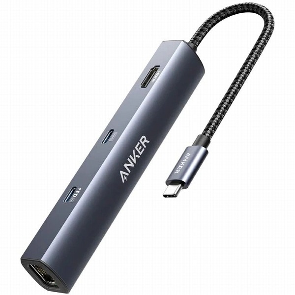 ANKER A8365NA1 [Anker PowerExpand 6-in-1 USB-C PD イーサネットハブ PD 65W USB-Cポート 4K HDMIポート 1Gbpsイーサネットポート USB3.0ポート搭載 MacBook/iPad Pro用]