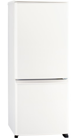 三菱電機 MR-P15K-W [冷蔵庫 ボトムフリーザー2ドア 146L マットホワイト]