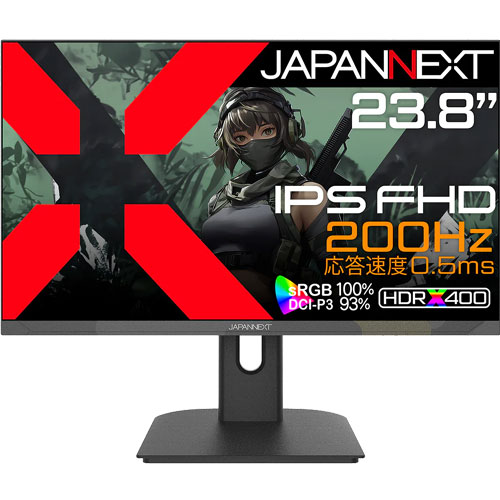JAPANNEXT JN-IPS238G200F-Camo [ゲーミングディスプレイ 23.8型/1920×1080/BKカモフラ]