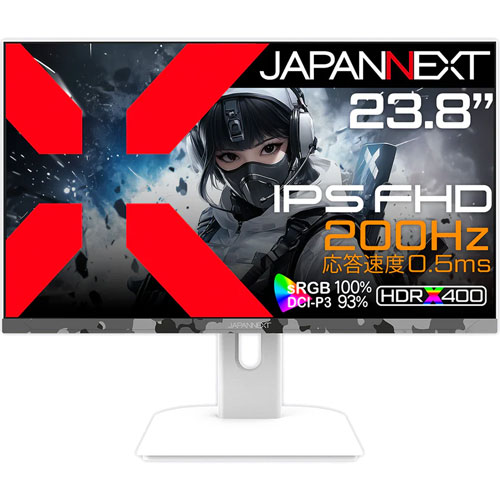 JAPANNEXT JN-IPS238G200F-Camo-W [ゲーミングディスプレイ 23.8型/1920×1080/WHカモフラ]