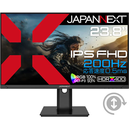 JAPANNEXT JN-IPS238G200F-HSP [ゲーミングディスプレイ 23.8型/1920×1080/ブラック]
