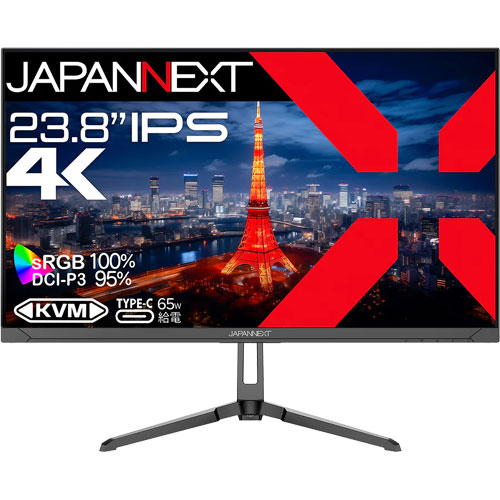 JAPANNEXT JN-IPS2380UHDR-C65W [液晶ディスプレイ 23.8型/3840×2160/ブラック]