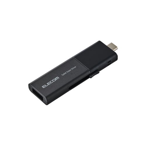 エレコム ESD-EWB0500GBKR [外付けSSD/スライド式/C&A両対応/500GB/ブラック]