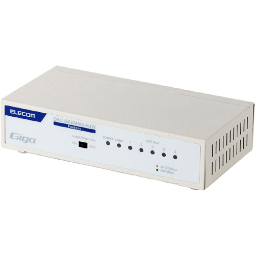 エレコム EHC-G05MN4-HJW [Giga対応スイッチングHub/5P/メタル/電源内蔵/ホワイト]