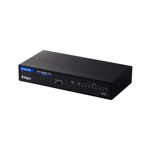 エレコム EHC-G08MN4-HJB [Giga対応スイッチ/8P/金属筐体/電源内蔵/ブラック]