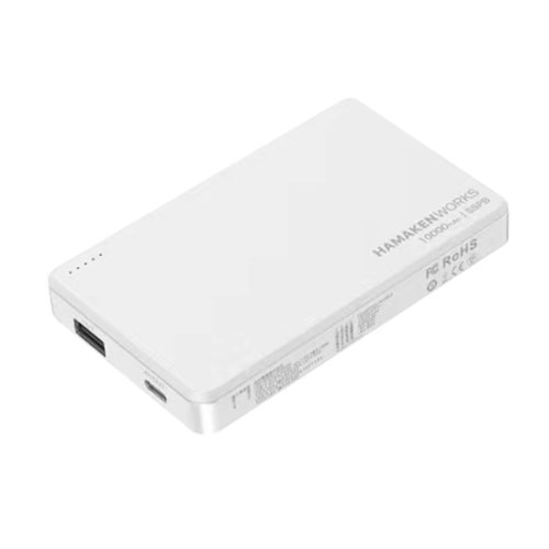 HAMAKEN WORKS HW-SSPB100WHN [準固体電池採用 燃えないモバイルバッテリー 10000mA ホワイト]