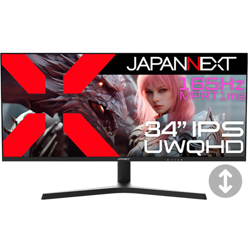 JAPANNEXT JN-IPS34G165UQ-HS [ゲーミングディスプレイ 34型/3440×1440/ブラック]