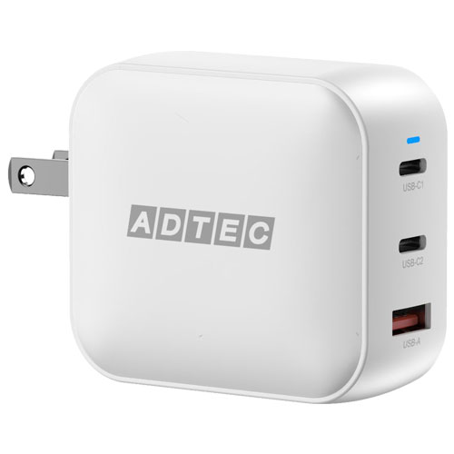 アドテック APD-V100AC2-WH [PD充電器 最大150W Type-C×2＋Type-A×1、PD3.0/PPS対応 ホワイト]