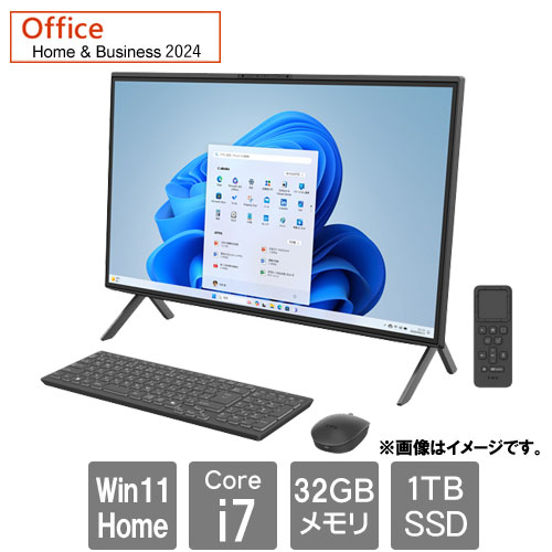 富士通 FMVF77K1BA [FMV F77-K1 (Core i7-1260P 32GB SSD1TB 27.0WQHD Blu-ray Win11Home64 H&B2024 ブラック)]
