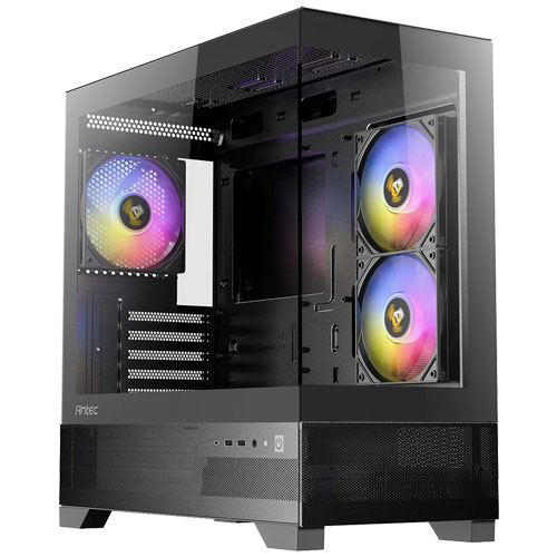 ANTEC Micro-ATX ミドルタワーケース CX500M ARGB ブラック ピラーレス 3×120mm ARGBファン付属