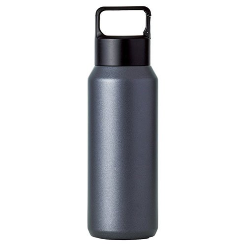 DECO+ 22543812 [真空ステンレス炭酸ボトル 600ml 炭酸飲料を冷たいまま持ち運べる ブラック]