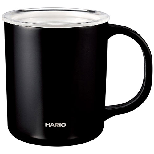 HARIO 4123-094 [セラミックコーティング真空二重保温マグ350ml ブラック(12.4×8.9×10.3cm・容量約350ml)]