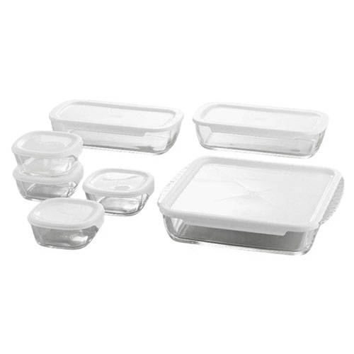 HARIO 耐熱ガラス製保存容器7点セット (2L×1、900ml×2、250ml×4個・耐熱ガラス/ポリプロピレン) 日本製