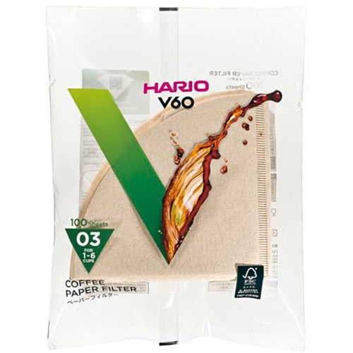 HARIO VCF-03-100M [V60用ペーパーフィルター03M 1～6杯用 100枚入]