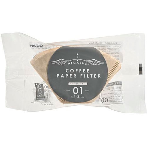 HARIO PEF-01-100MX10 [【10セット】 ペガサス コーヒーペーパーフィルター 1～2杯用 100枚入]