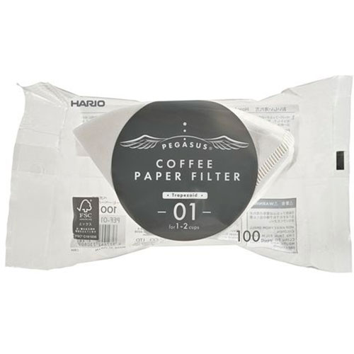HARIO PEF-01-100WX10 [【10セット】 ペガサス コーヒーペーパーフィルター 1～2杯用 100枚入]