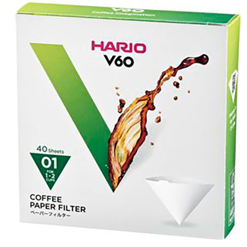 HARIO VCF-01-40WX10 [【10セット】 V60用ペーパーフィルター01W 1～2杯用 40枚入]