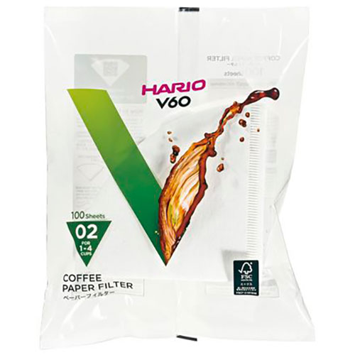 HARIO VCF-02-100WX5 [【5セット】 V60用ペーパーフィルター02W 1～4杯用 100枚入]