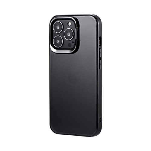 LEPLUS LP-IP21SHSBK [iPhone 13 Pro スタンド付耐衝撃ハイブリッドケース「SHELL STAND」 フロストブラック]