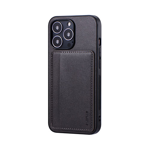 LEPLUS LP-IP21SHCBK [iPhone 13 Pro ポケット兼スタンド付PUレザーケース「SHELL CARD」 ダークグレー]