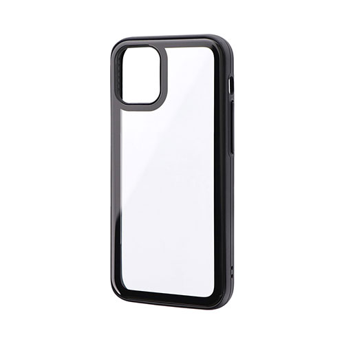 LEPLUS LP-IS20SGRBK [iPhone 12 mini ラウンドエッジガラスシェルケース SHELL GLASS Round ブラック]