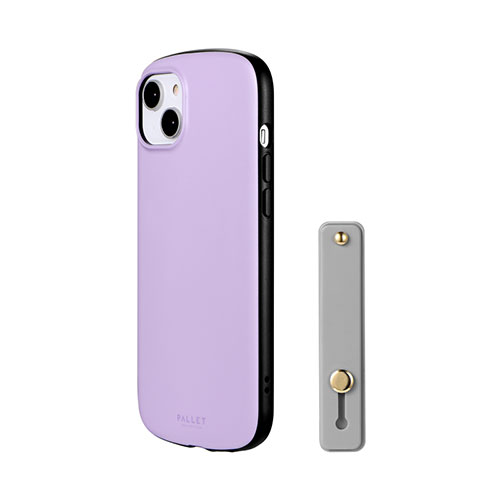 LEPLUS NEXT iPhone 14 Plus 超軽量・極薄・耐衝撃ハイブリッドケース PALLET AIR BAND ラベンダー (スマホバンド付属)