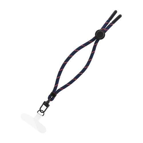 LEPLUS NEXT スマートフォン 汎用 ハンドストラップ WRISTY MULTI STRAP 丸紐タイプ D ネイビー/レッド/ホワイト