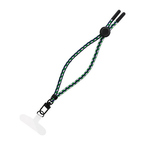 LEPLUS NEXT スマートフォン 汎用 ハンドストラップ WRISTY MULTI STRAP 丸紐タイプ B ブルー/グリーン/ホワイト