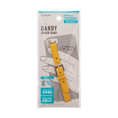 LEPLUS NEXT LN-FB02CA [スマホバンド BANDY FINGER BAND PUレザータイプ キャメル]