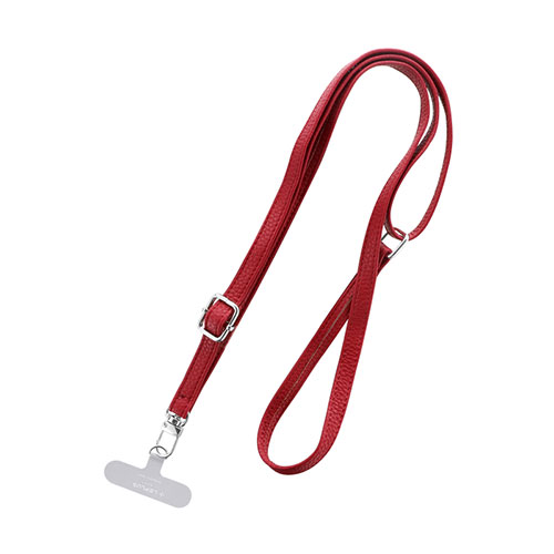 LEPLUS NEXT LN-SS02RD [スマートフォン(汎用) ショルダーストラップ SHOULTY MULTI STRAP PUレザータイプ レッド]