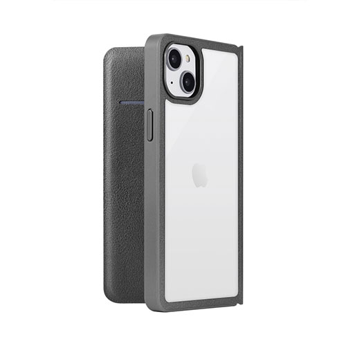 LEPLUS NEXT LN-IA22AMEBK [iPhone 14 Plus 軽量・背面クリアフラップケース Amake ブラック]
