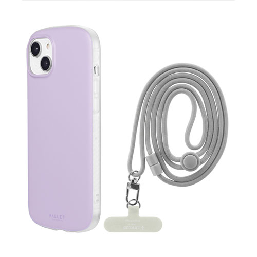 LEPLUS NEXT iPhone 14 Plus 超軽量・極薄・耐衝撃ハイブリッドケース ラベンダー (ショルダーストラップ付属)]