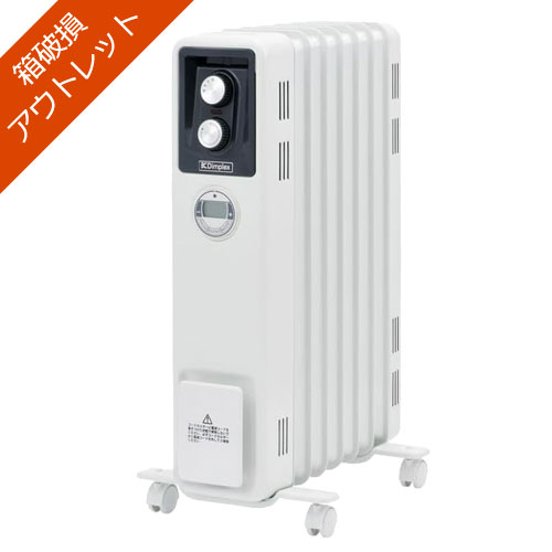 Dimplex ★箱破損・アウトレット★EVR B03 オイルフリーヒーター 8～10畳 ダイヤル操作 デジタルタイマー ホワイト
