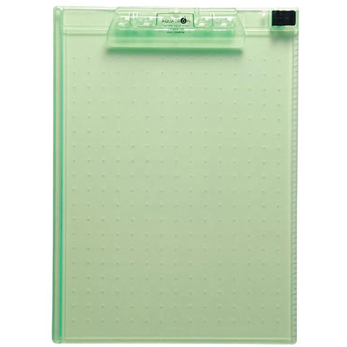 LIHIT LAB A-5010-6-YG [AQUA DROPs クリップボード A4E型 6黄緑]