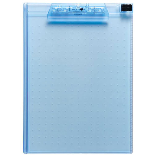 LIHIT LAB A-5010-8-BLX5 [【5個セット】 AQUA DROPs クリップボード A4E型 8青]