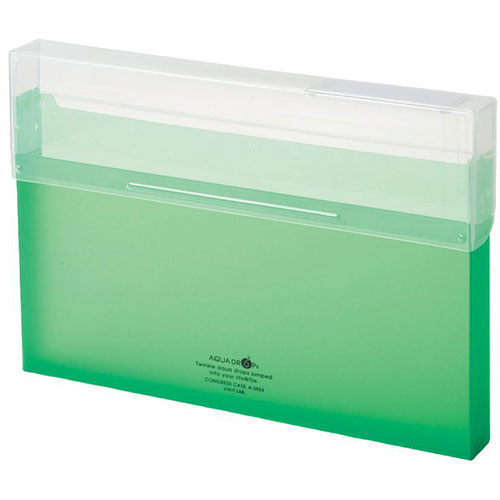 LIHIT LAB A-5024-6-YGX5 [【5個セット】 AQUA DROPs コングレスケース A4 黄緑]