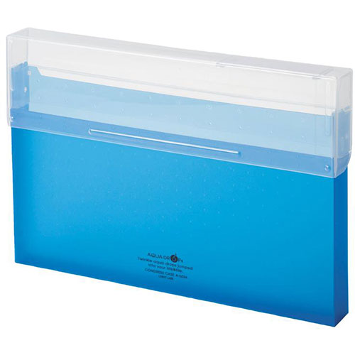 LIHIT LAB A-5024-8-BLX5 [【5個セット】 AQUA DROPs コングレスケース A4 青]