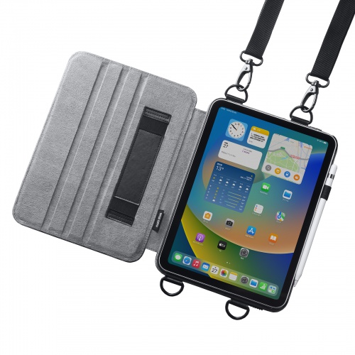 サンワサプライ PDA-IPAD1912BK [iPad10.9インチ用スタンド機能付きショルダーベルトケース]