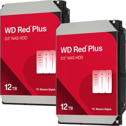 ★お得な2台セット★WD120EFGX [WD Red Plus（12TB 3.5インチ SATA 6G 7200rpm 512MB CMR）]