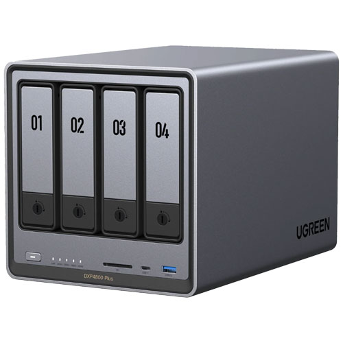 UGREEN DXP4800 Plus [NASync 4ベイ NAS Pentium Gold 8505 8GBメモリ 10GbE＋2.5GbE M.2ｘ2 HDMI出力 SDスロット]