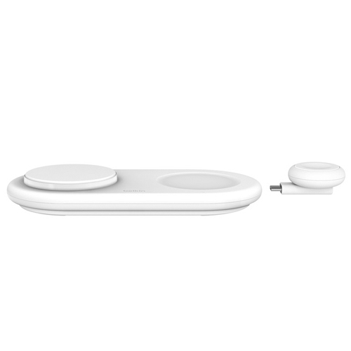 WIZ022qcWH [BoostCharge Pro Qi2 15W 3-in-1 磁気ワイヤレス充電パッド Apple Watch用ドングル付]